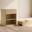 Table de chevet avec rangement en chêne naturel 19,7 "l cannelé-132909266