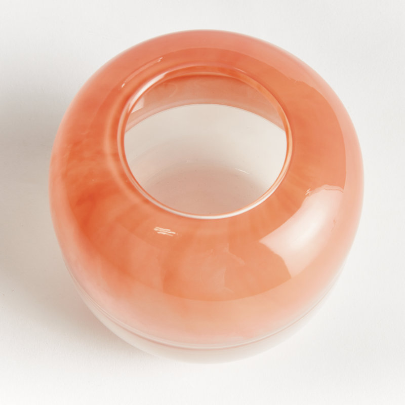 Melora Handmade Glass Table Vase, 5" H x 5.5" W x 5.5" D