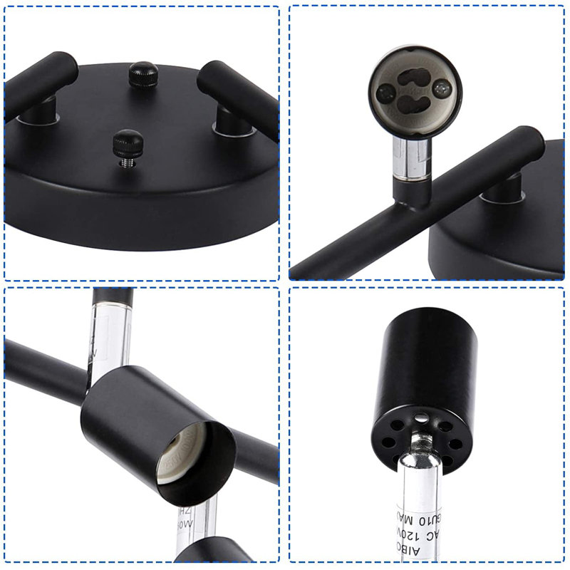 21'' 8 -Light Swing Arm Track Track Kit with Dimmable and Adjustable Head, Black
