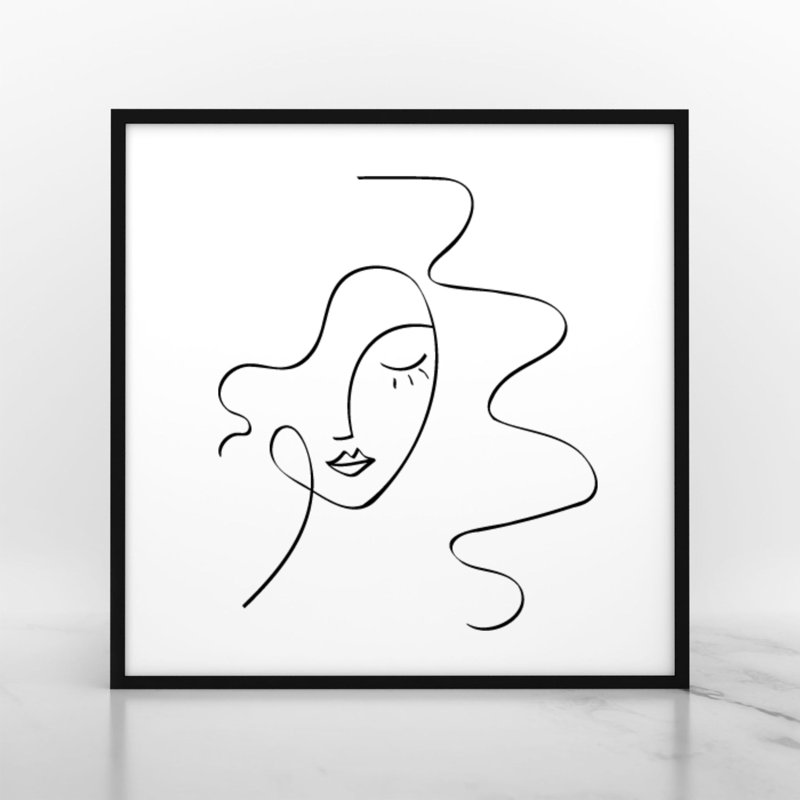 One Line Woman 1 Piece Single Picture Frame and Floater Frame Wall Art