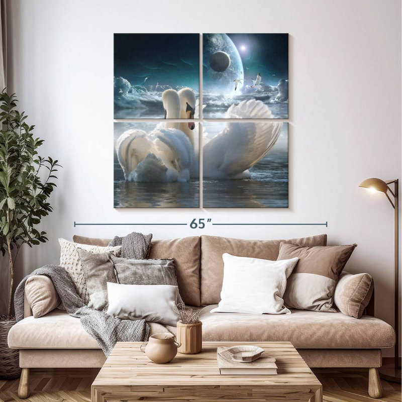 Brampt Celestial Swans, 45" H x 45" W