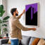 Purple Tower Frame Minimalist - Wrapped Canvas-187078556-187078555