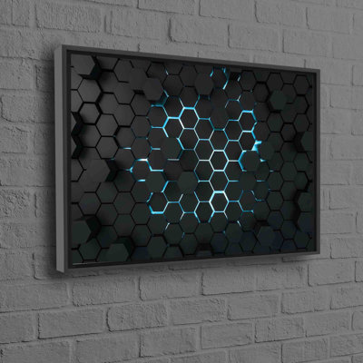 3D Effect Geometric Shapes Canvas Wall Art Ideal for Loft Decor as a Unique Gift