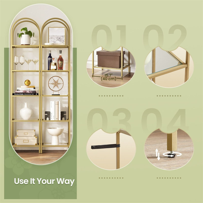 183.5cm H x 40cm W Metal Standard Bookcase