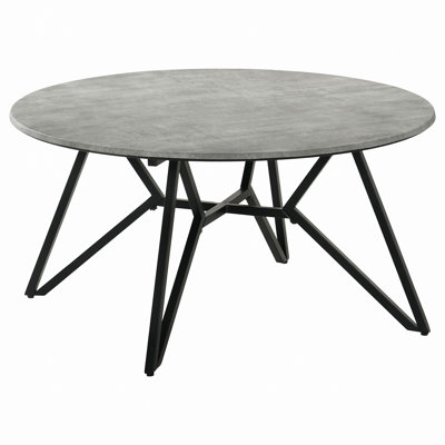 Cement And Gunmetal Round Top Coffee Table