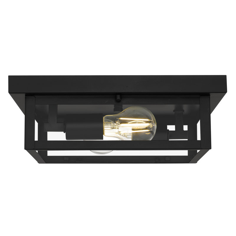 Benton Matte Black W - Bulb LED Outdoor Flush Mount Outdoor Flush Mount