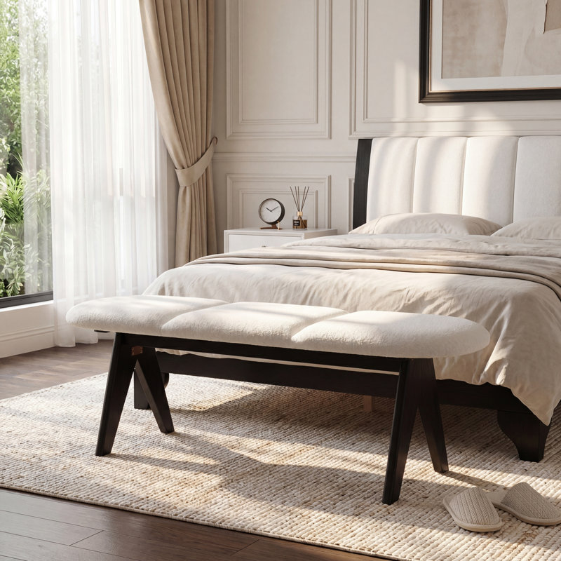 Bancs rembourrés confort, siège compact moderne en bois aggloméré pour entrée de maison