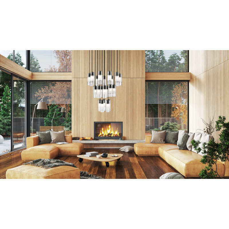 Lustre 27 lumières Premislao, Noir mat