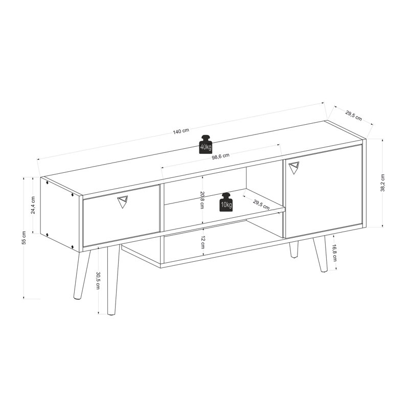 Soissons Unfinished TV Stand for TVs up to 48"