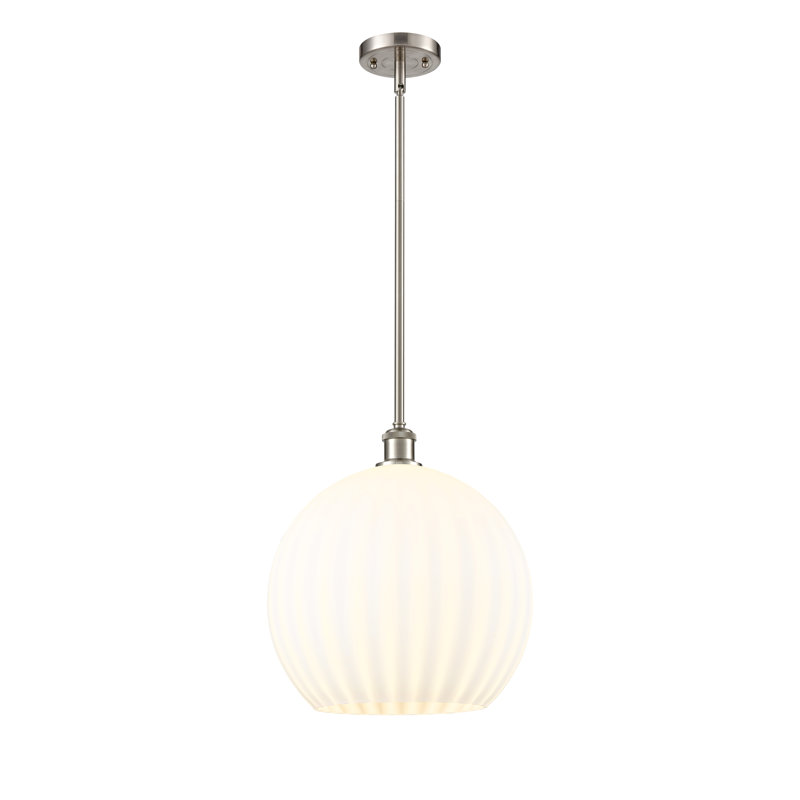 Luminaire suspendu 1 lumière Sabanc, Nickel satiné brossé, H 16,63 po x l 13,75 po x P 13,75 po