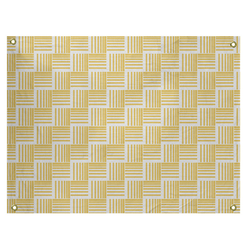 Tapisserie, H 59 po x l 80 po, Jaune/blanc