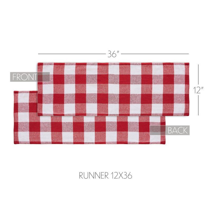 Annie Buffalo Check Rectangle Cotton Table Runner, 36" x 12"