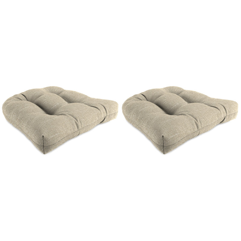 Contoured Outdoor Wicker Seat Cushion, Beige