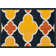 Tapis géométrique bleu marine/citron laudenslager