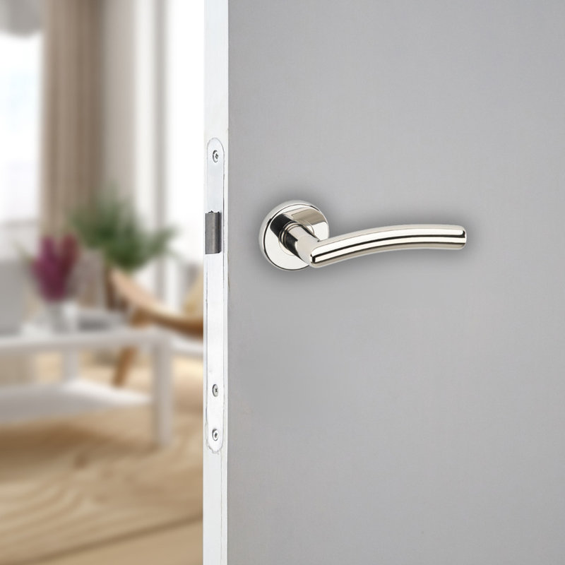 Door Handle, Polished Nickel