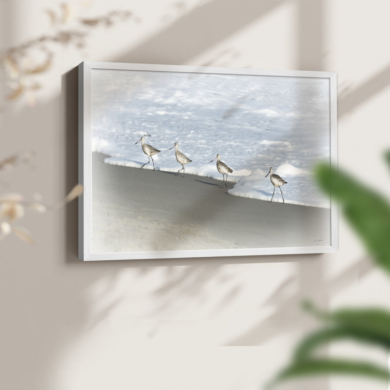 «Sandpipers II», reproduction encadrée, H 8 po x l 10 po, Blanc