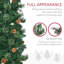 Arbre de Noël artificiel 7,5 pi, aiguilles de pin minces avec branches réalistes et pommes de pin, base en métal