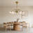 6-Light 29.5" Modern Linear Sputnik Chandelier