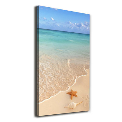 Starfish On The Beach - Wrapped Canvas Print