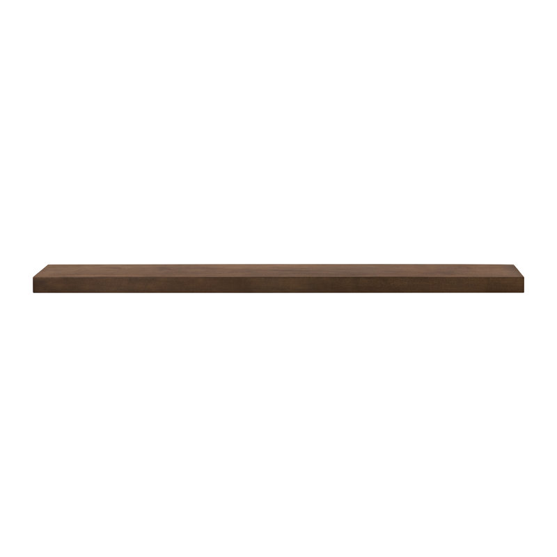 Alma 72" Maple Wood Floating Shelf - 2" Height - Umber Stain Finish, 72", Umber Stain