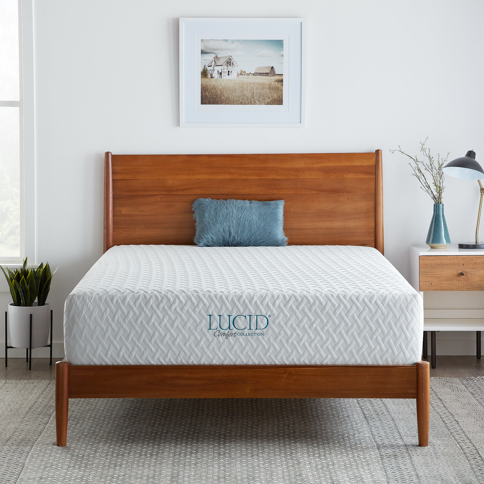 LucidComfortCollection Lucid Comfort Collection Lucid Comfort 12'' Plush  Charcoal Infused Infused Gel Memory Foam Mattress & Reviews - Wayfair Canada