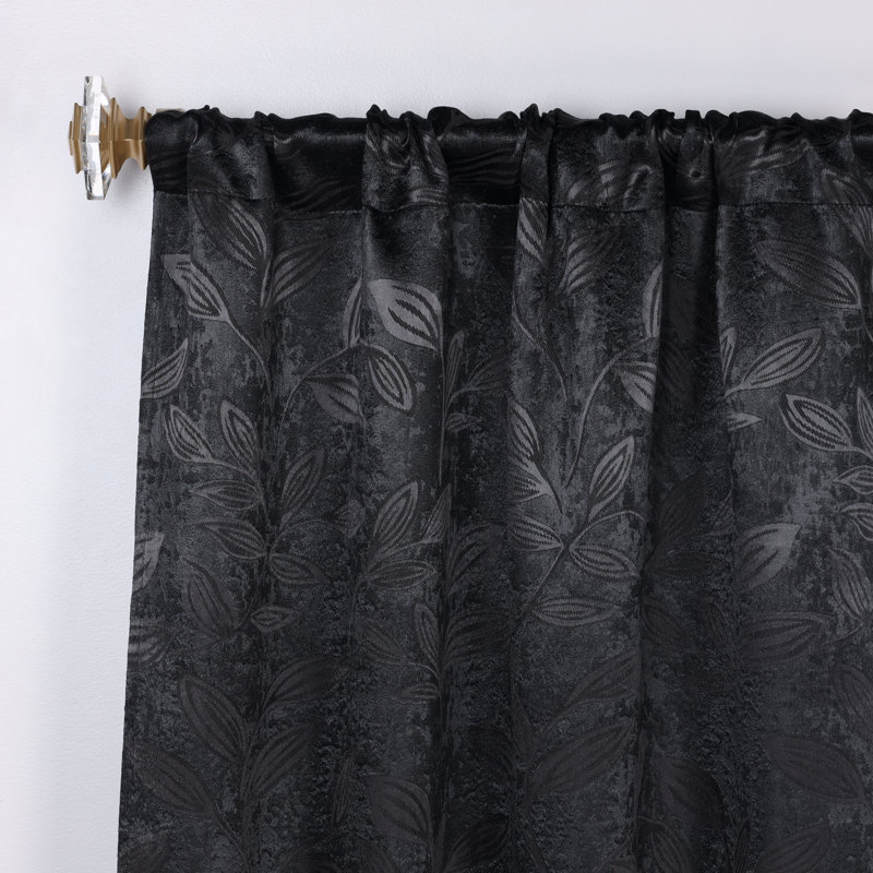  Rideaux obscurcissant et occultant 100% polyester, Noir, L 26 po x L 84 po