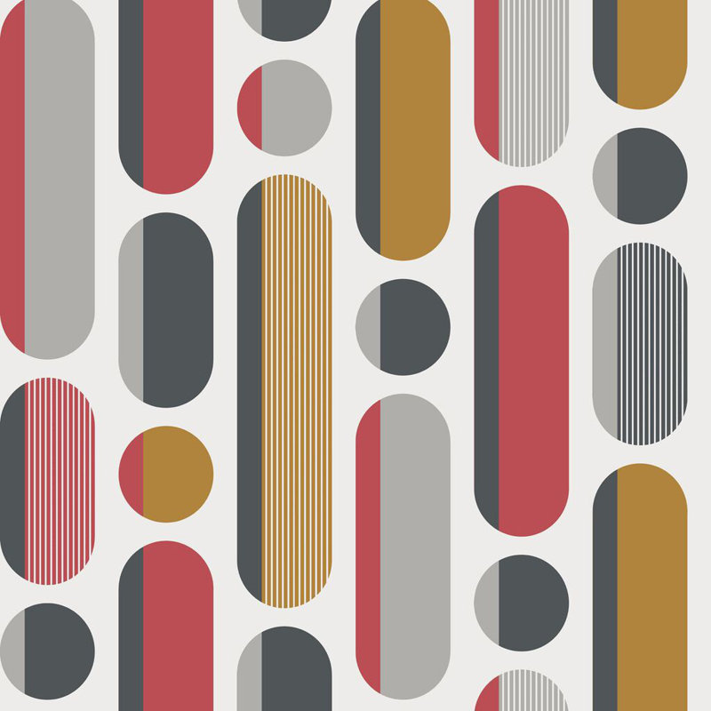 Envy Morse Geometric Wallpaper, Red