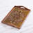 Regal Petals Gold-Tone Floral Reverse Painted Glass Tray from Peru