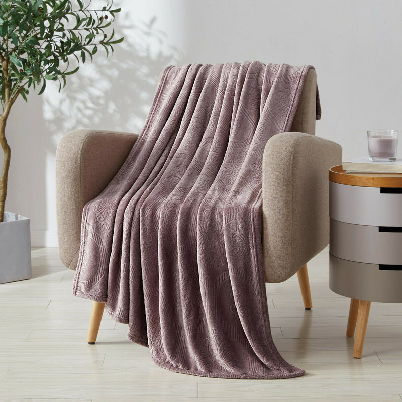 Jeté en molleton ultra doux, Raisin