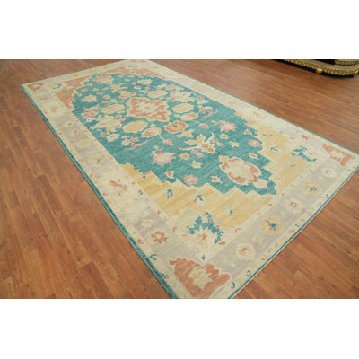 Vegetable Dye Oushak Turkish Area Rug 7x13