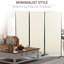Paravent 6 panneaux 3 panneaux. Écran d'intimité beige. Pliage à double charnière. Structure en métal robuste. Gain de place. Paravent beige H 72,34 po x L 99,5 po. P 19,89 po. Pliable. Robuste.