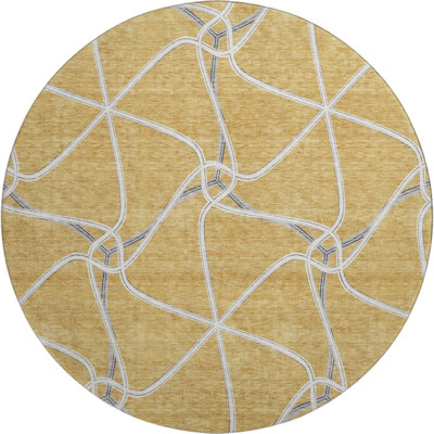 Premium Machine Washable Prisco Gold Rug