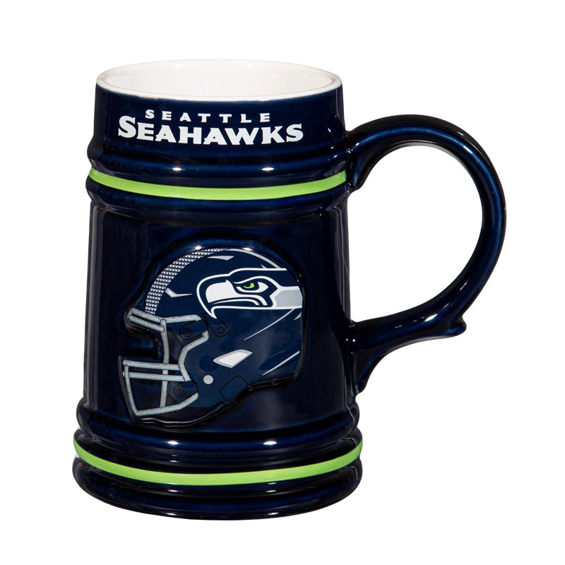 Seattle Seahawks Ceramic Stein Cup, 24oz