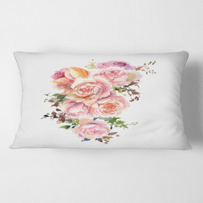 Housse et insert de coussin rectangulaire Roses Floral Flowers
