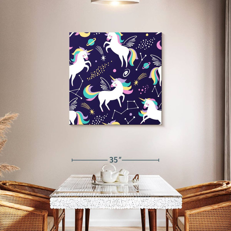 Ashelle Galaxy And Unicorns, 36" H x 36" W