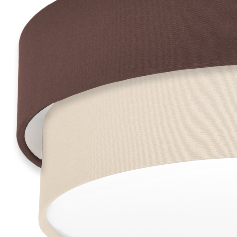 Avory Flush Mount, Brown / Ecru