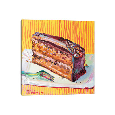 Piece of Chocolate Cake 1 Piece Wrapped Canvas Painting