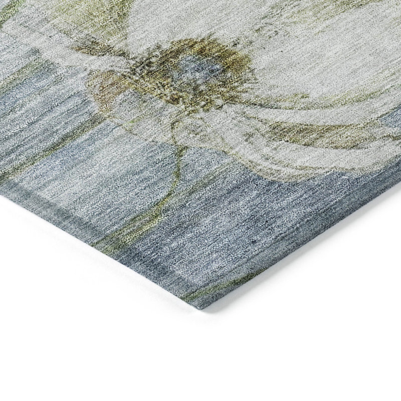 Tapis lavable intérieur / extérieur bleu denim et bleu ciel 9 pi x 12 pi HomeRoots