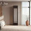 Garde-robe H 67 po avec miroir et rangement vertical, noyer foncé