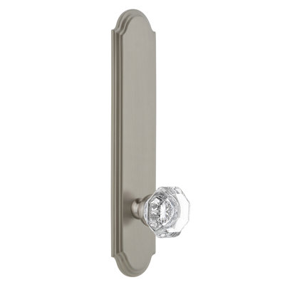 Grandeur Arc Tall Plate Privacy with Chambord Crystal Door Knob