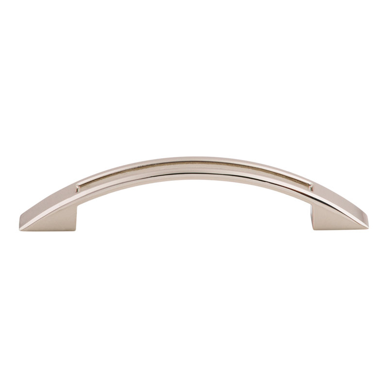 Tango Cut Out Center Bar pull, Polished Nickel, 3 3/4" Center to Center