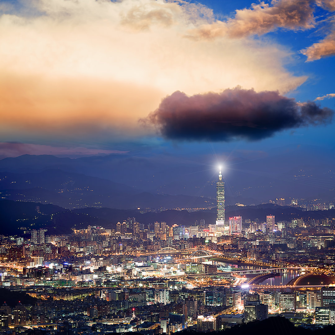 Leinwandbild Taipei City Skyline von Nicholashan