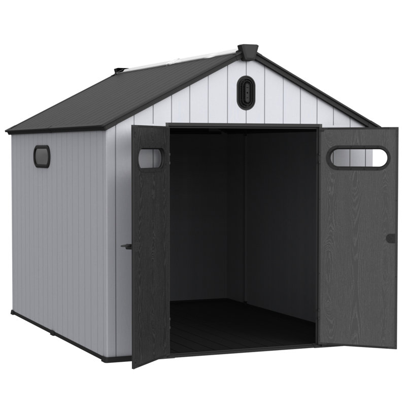 Remise extérieure en plastique 8 * 10 pi - Gardez vos accessoires de rangement organisés dans la cour