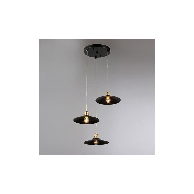Luminaire suspendu conique 3 lumières grappe Lannie
