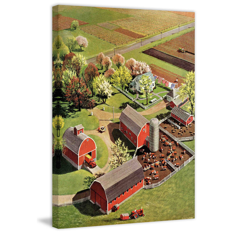 « red granges », reproduction d’art sur toile tendue, H 24 po x l 16 po
