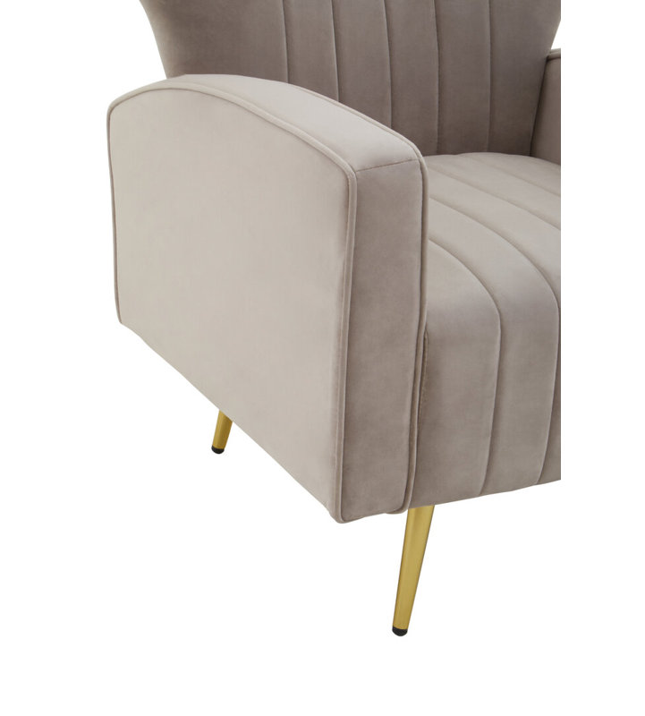 Velvet Armchair, Tan