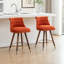 Ensemble de 2 tabourets de comptoir capitonnés avec garniture cloutée - Orange-2112068661