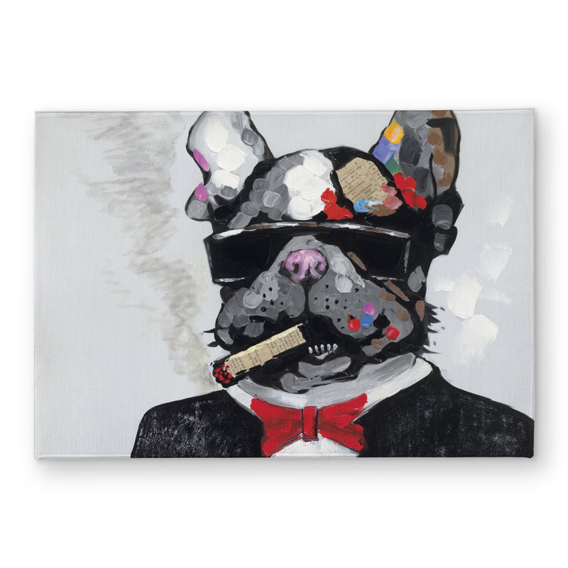 Smoking Gangster Bulldog Door Mat | Indoor Outdoor Decor