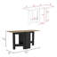 La table de salle à manger en bois d'ingénierie se transforme de la console de 12,3 po de large en table de 58,7 po, pouvant accueillir jusqu'à 6 personnes, rectangulaire, finition brune