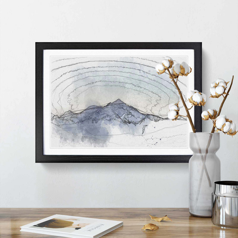 Moody Winter Mountain in Austria - Picture Frame Graphic Art Print, Black Framed, 62cm H x 87cm W x 2cm D